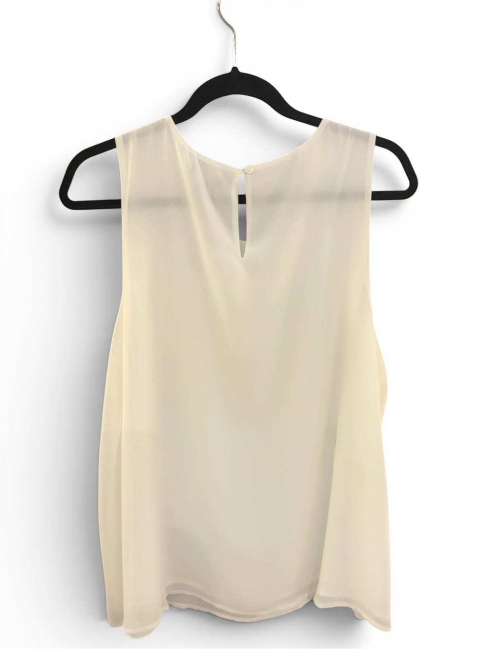 NWT Pleione Ivory Sleeveless Chiffon Blouse Size XL - Picture 7 of 12